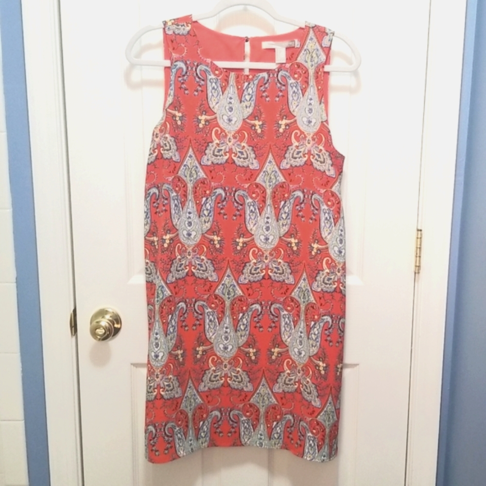 Paisley Print Shift Dress.